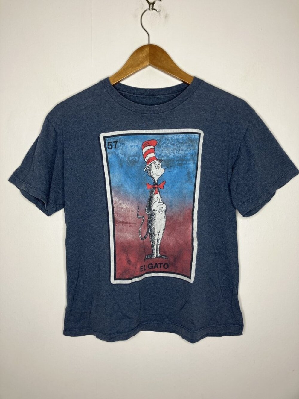 Dr. Seuss The Cat in the Hat El Gato Lotería Card T-Shirt Women's Size Large